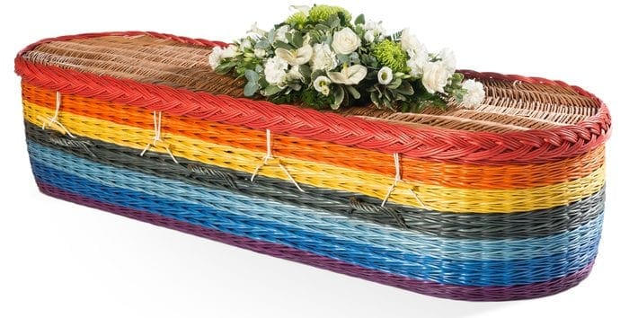 Willow English Round - Colours Wicker Coffins by Carl Hogg Funerals Golborne